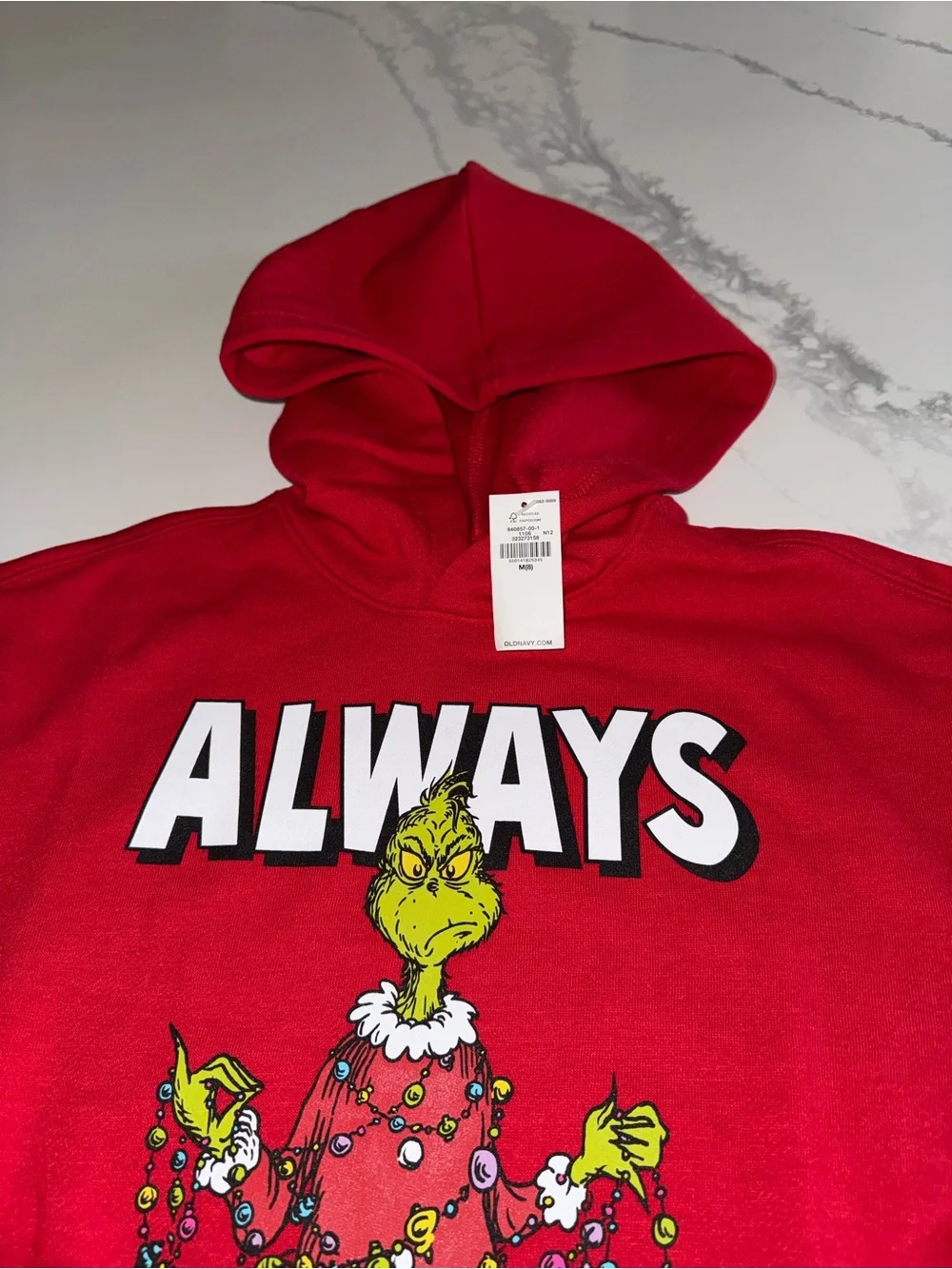 The Grinch Kids’ Sweatshirt Holiday Hoodie Size 8